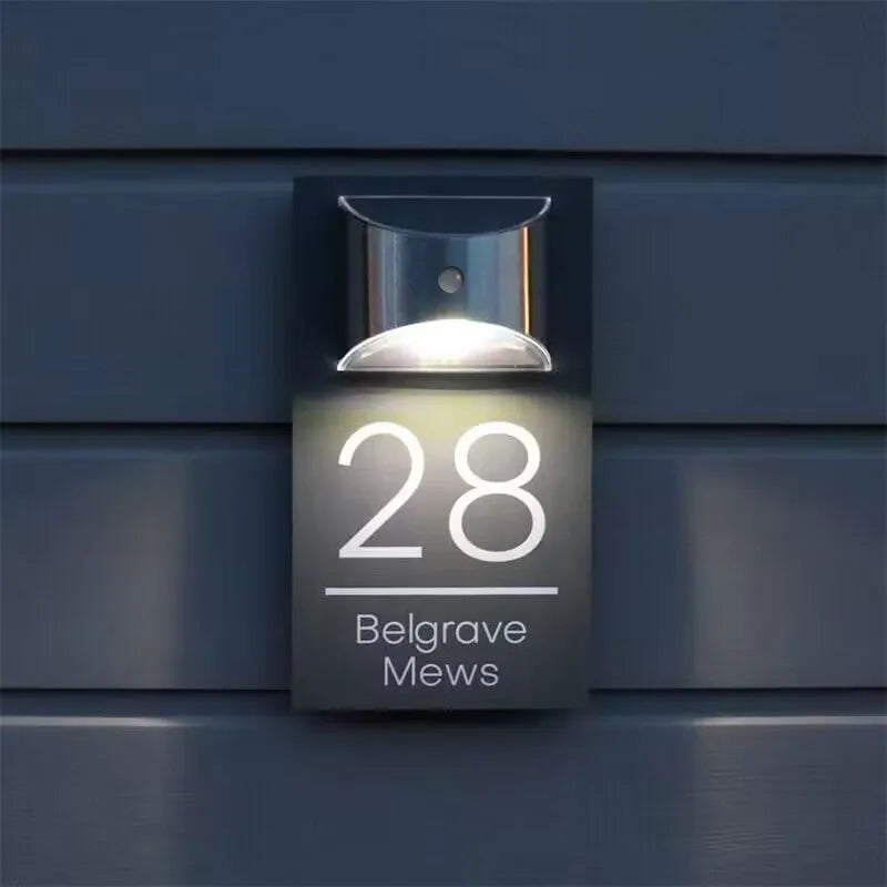 Personalized Solar Modern Door Plaque 2in1 (Engraved)