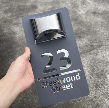 Personalized Solar Modern Door Plaque 2in1 (Engraved)