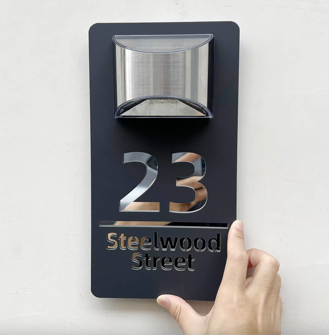 Personalized Solar Modern Door Plaque 2in1 (Engraved)
